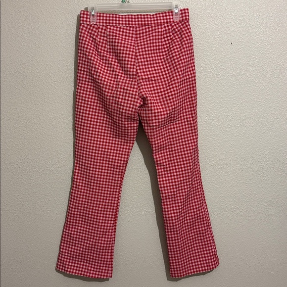 Zara Red Gingham Cropped Hailey Pant High Rise - Picture 6 of 6